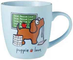 Puppie Love Teacher Dog Mug - Blue