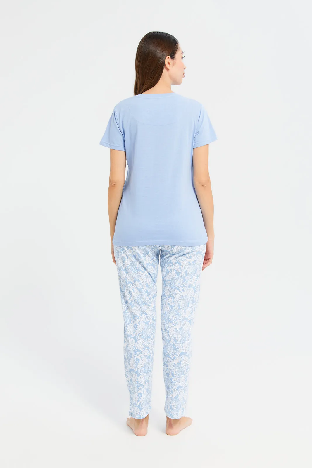 Women Blue Weekending Pajama Set (2 Piece)